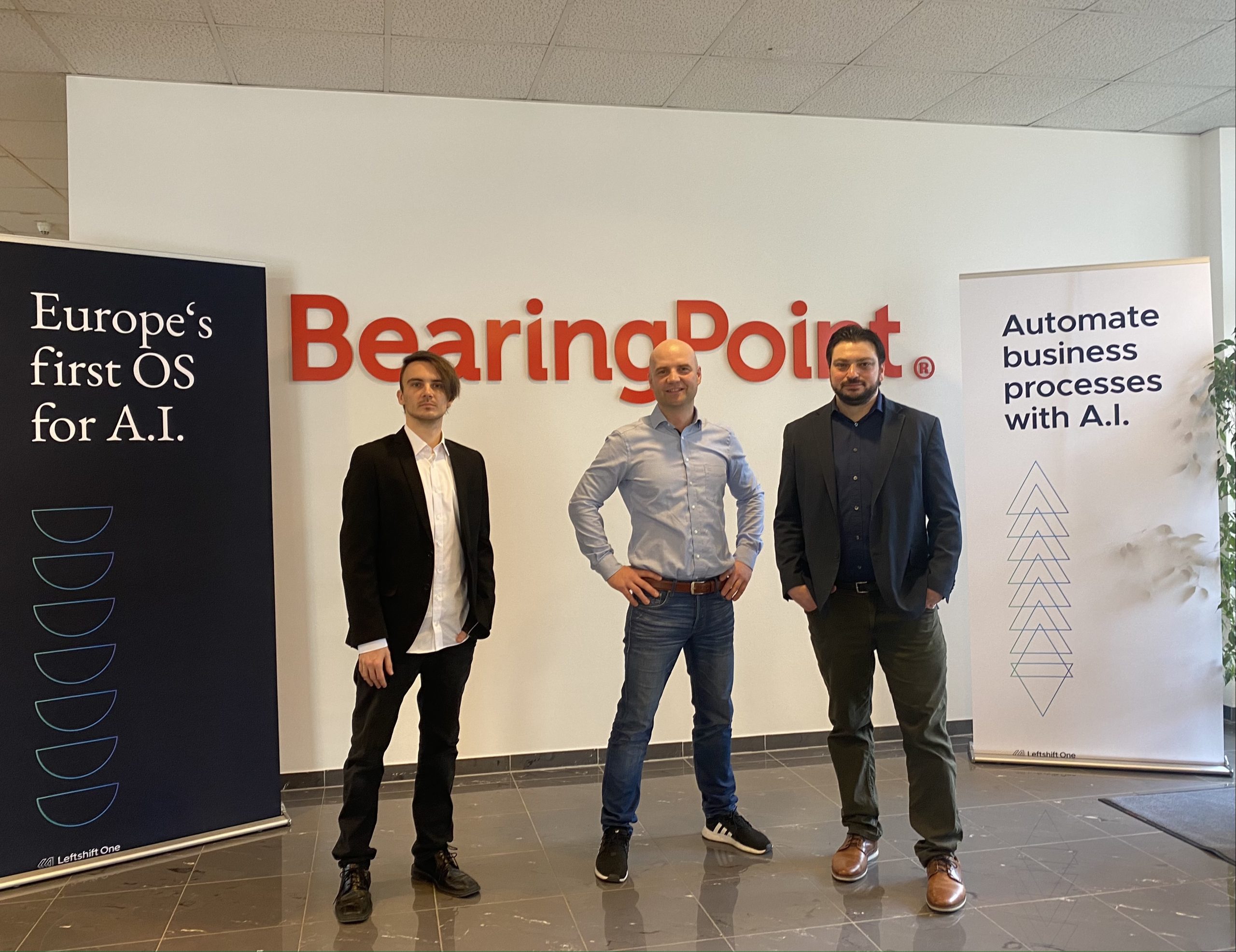 Setzen auf Hyperautomation: Leftshift One-CTO Christian Weber, BearingPoint Austria-Geschäftsführer Markus Seme und Leftshift One-CEO Patrick Ratheiser (v. l.) (Foto: CS)