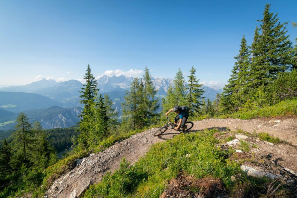 42 Kilometer Trailspaß gibt’s schon jetzt im Bikepark Schladming (Foto: Christoph Oberschneider)
